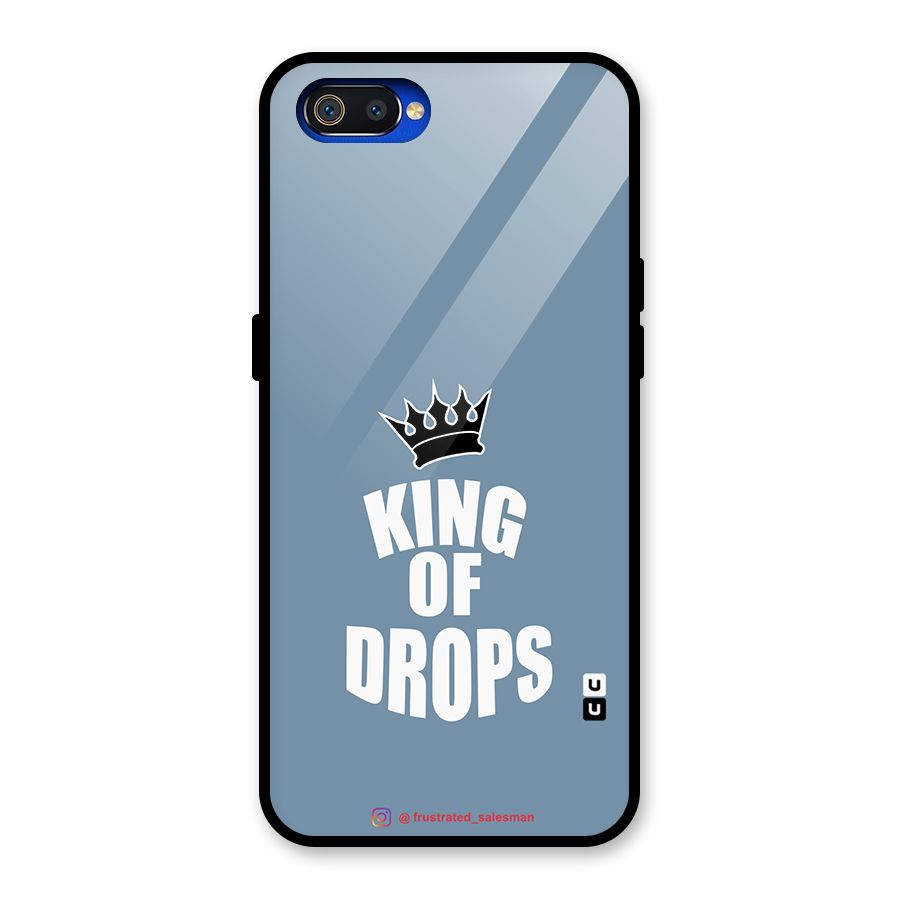 King of Drops Mustard SteelBlue Glass Back Case for Realme C2