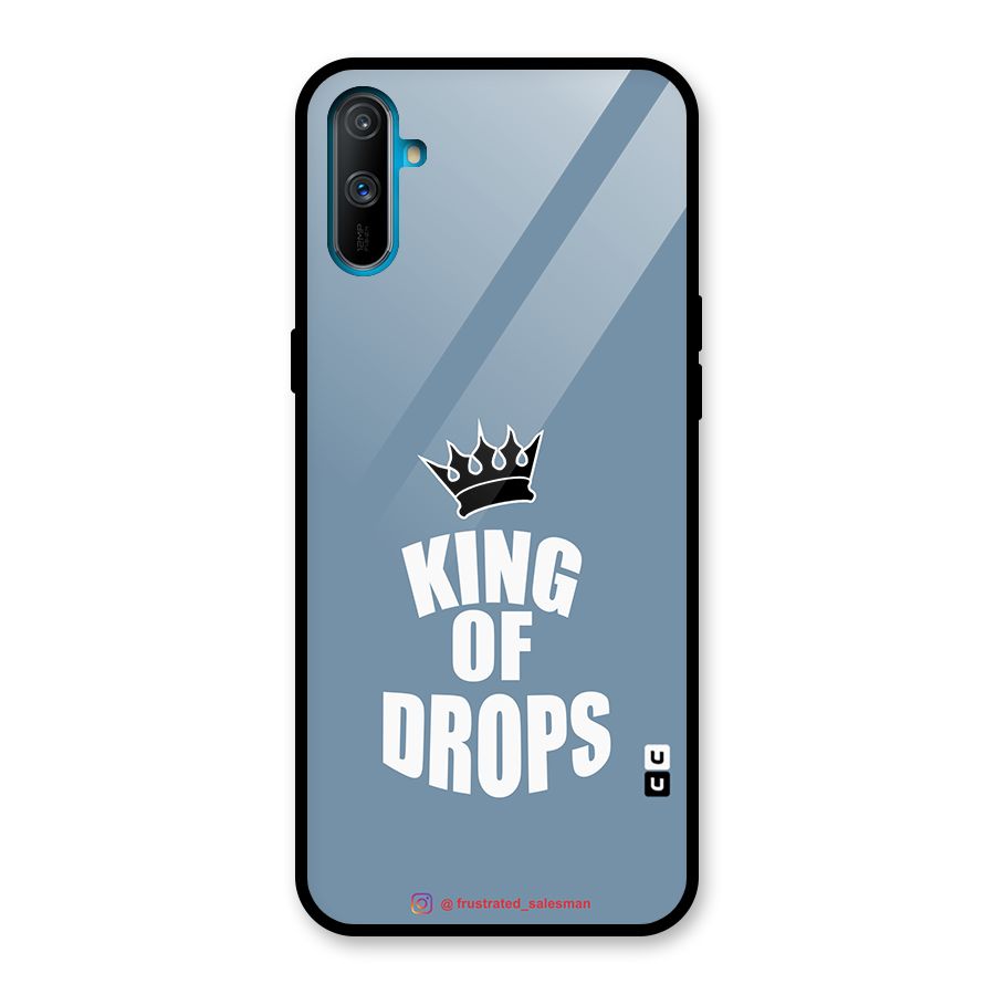 King of Drops Mustard SteelBlue Glass Back Case for Realme C3