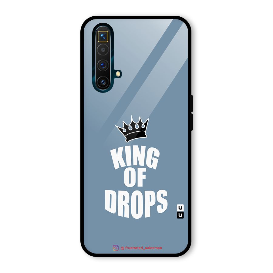 King of Drops Mustard SteelBlue Glass Back Case for Realme X3