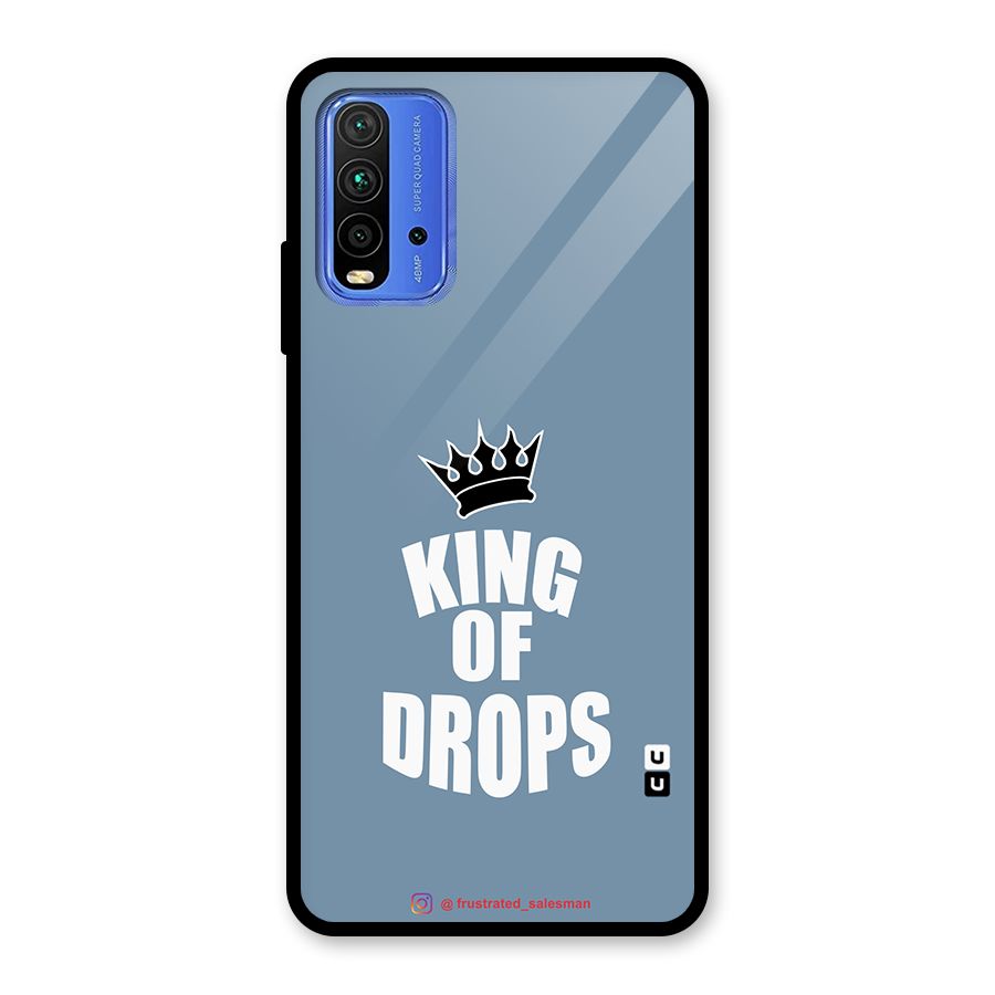 King of Drops Mustard SteelBlue Glass Back Case for Redmi 9 Power