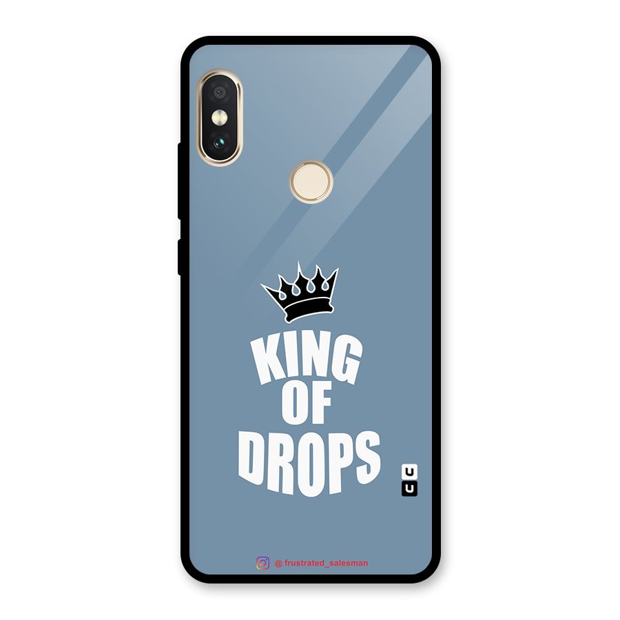 King of Drops Mustard SteelBlue Glass Back Case for Redmi Note 5 Pro