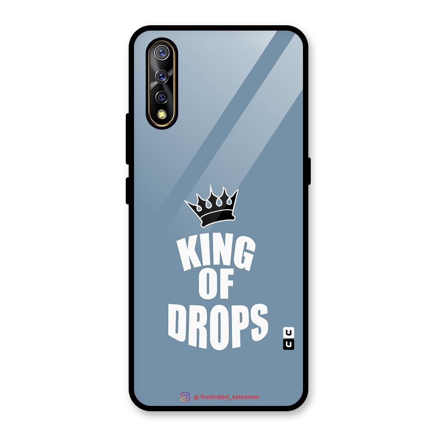 King of Drops Mustard SteelBlue Glass Back Case for Vivo S1