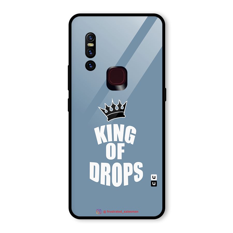King of Drops Mustard SteelBlue Glass Back Case for Vivo V15