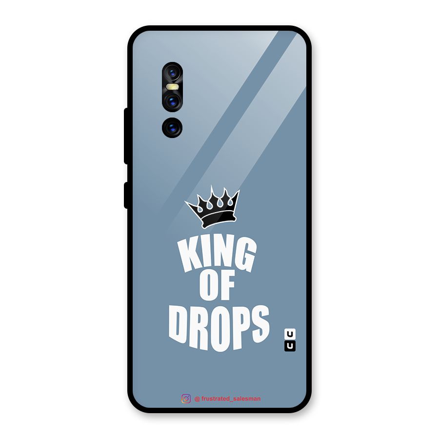 King of Drops Mustard SteelBlue Glass Back Case for Vivo V15 Pro