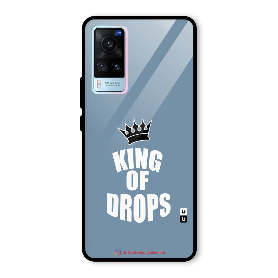 King of Drops Mustard SteelBlue Glass Back Case for Vivo X60