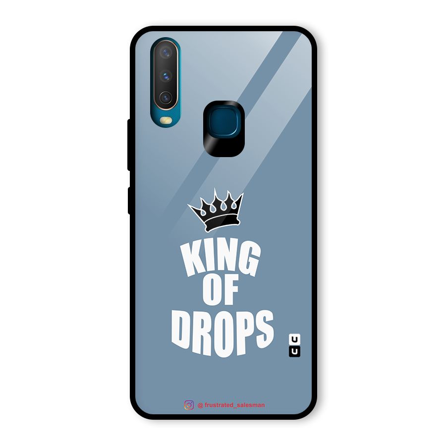 King of Drops Mustard SteelBlue Glass Back Case for Vivo Y17