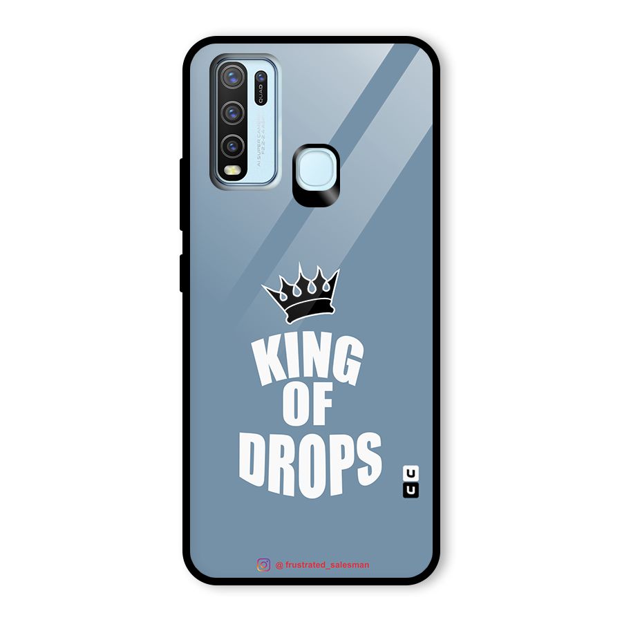 King of Drops Mustard SteelBlue Glass Back Case for Vivo Y50