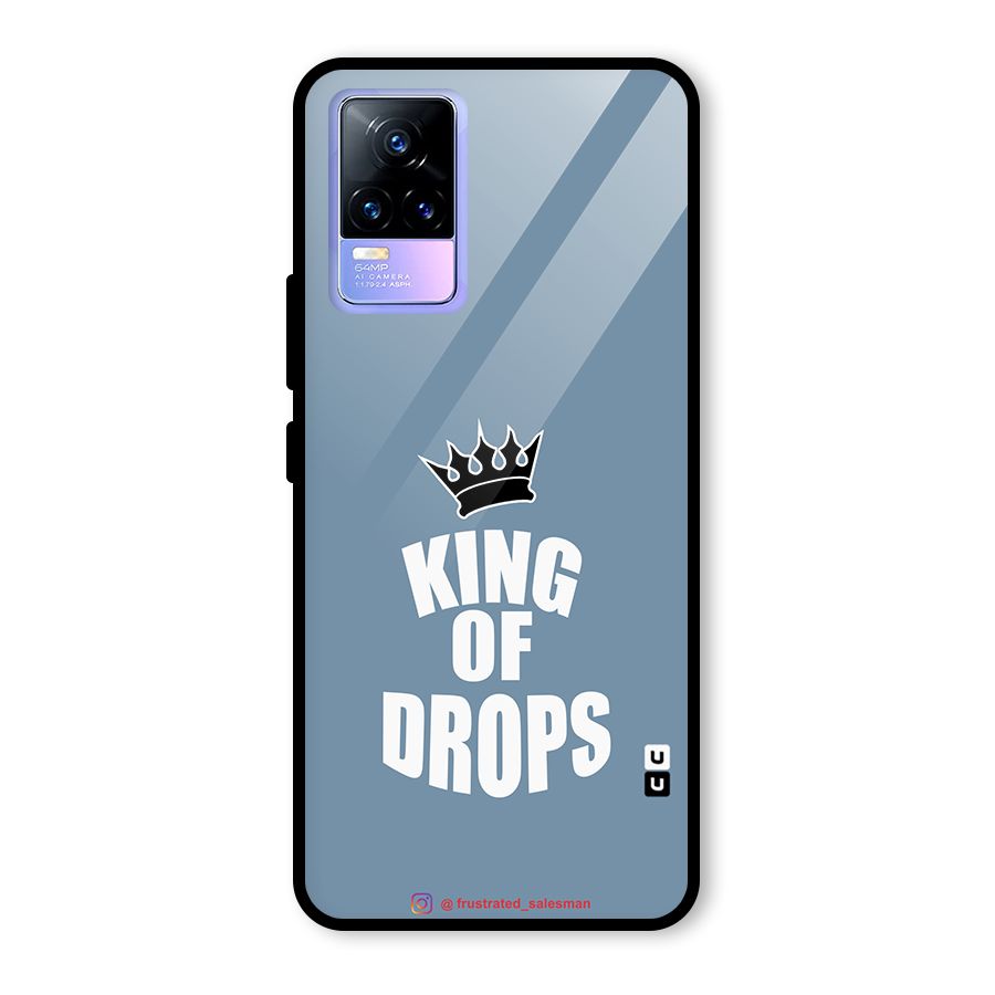 King of Drops Mustard SteelBlue Glass Back Case for Vivo Y73