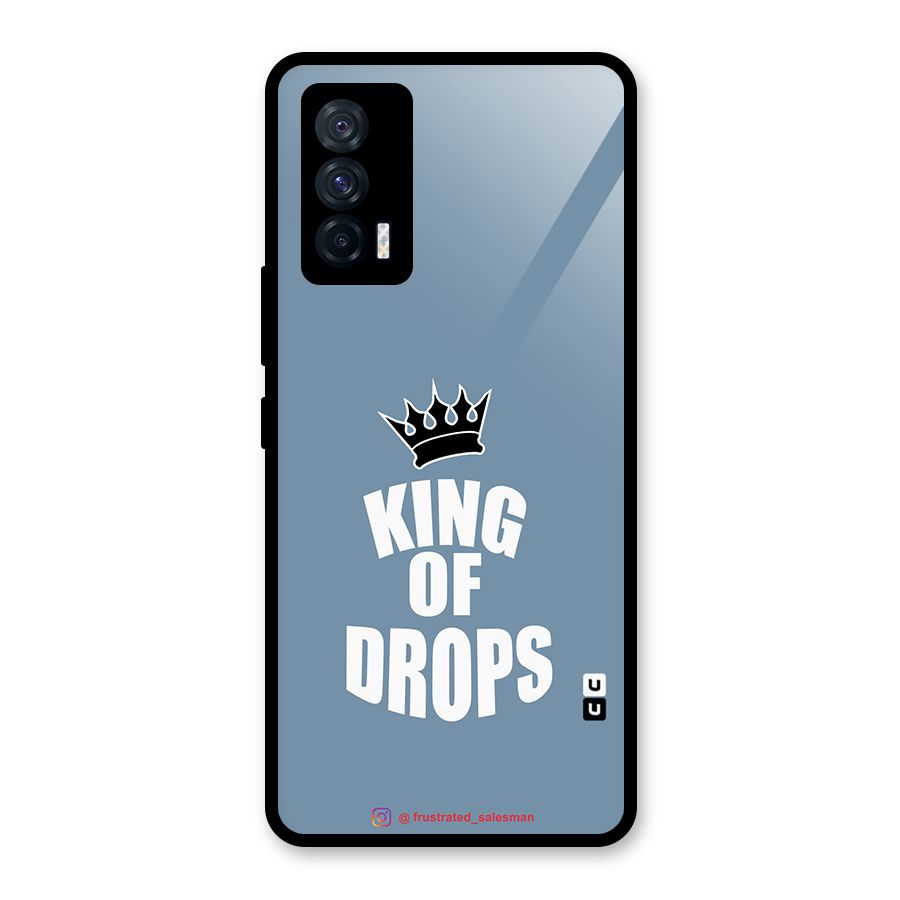 King of Drops Mustard SteelBlue Glass Back Case for Vivo iQOO 7 5G