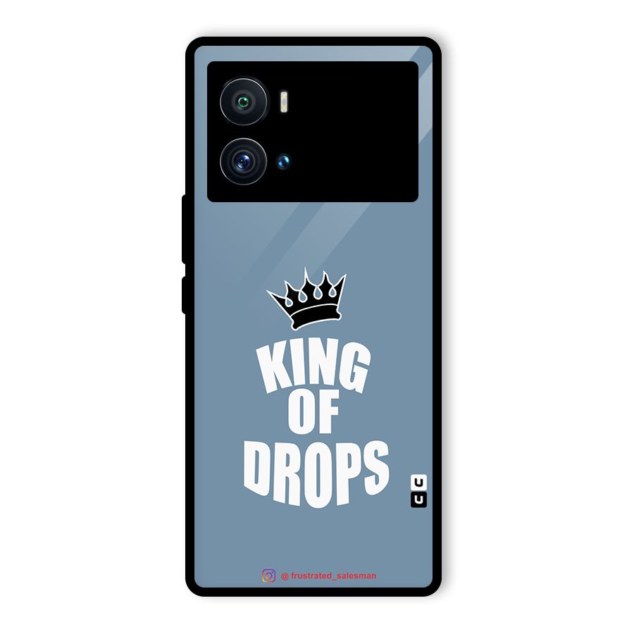 King of Drops Mustard SteelBlue Glass Back Case for Vivo iQOO 9 Pro