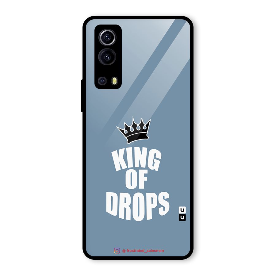 King of Drops Mustard SteelBlue Glass Back Case for Vivo iQOO Z3