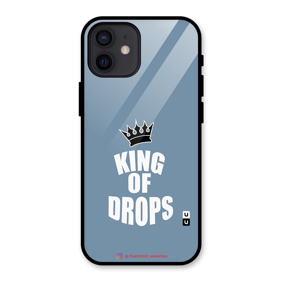 King of Drops Mustard SteelBlue Glass Back Case for iPhone 12
