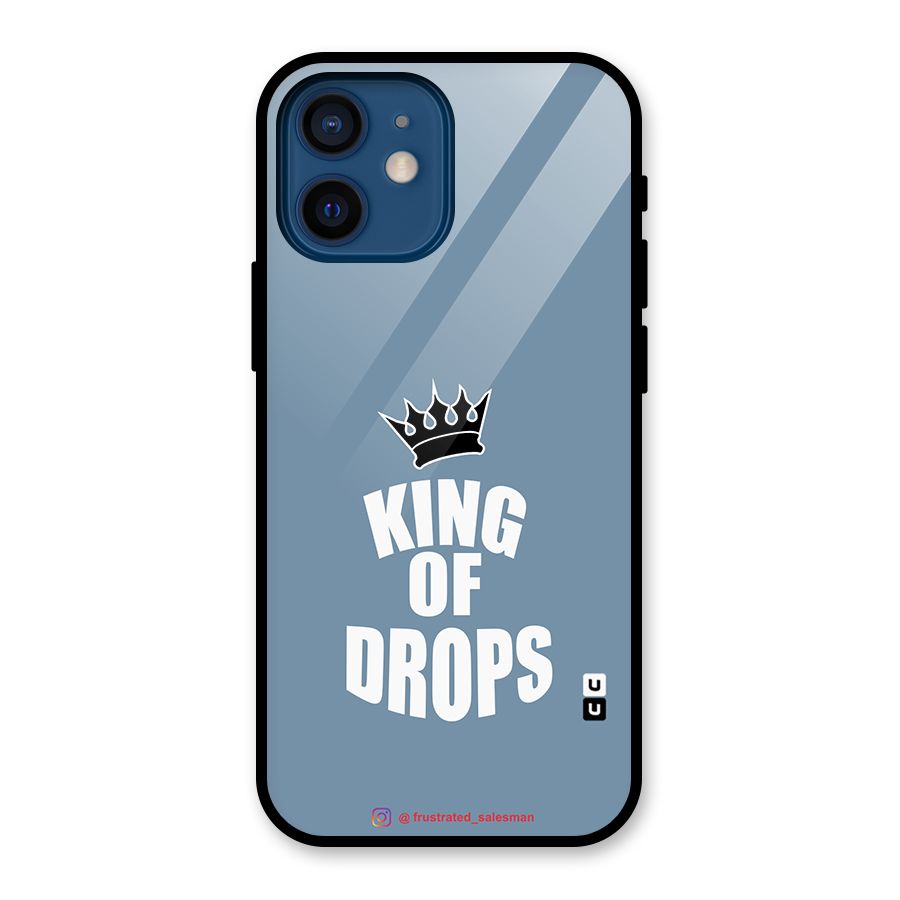 King of Drops Mustard SteelBlue Glass Back Case for iPhone 12 Mini