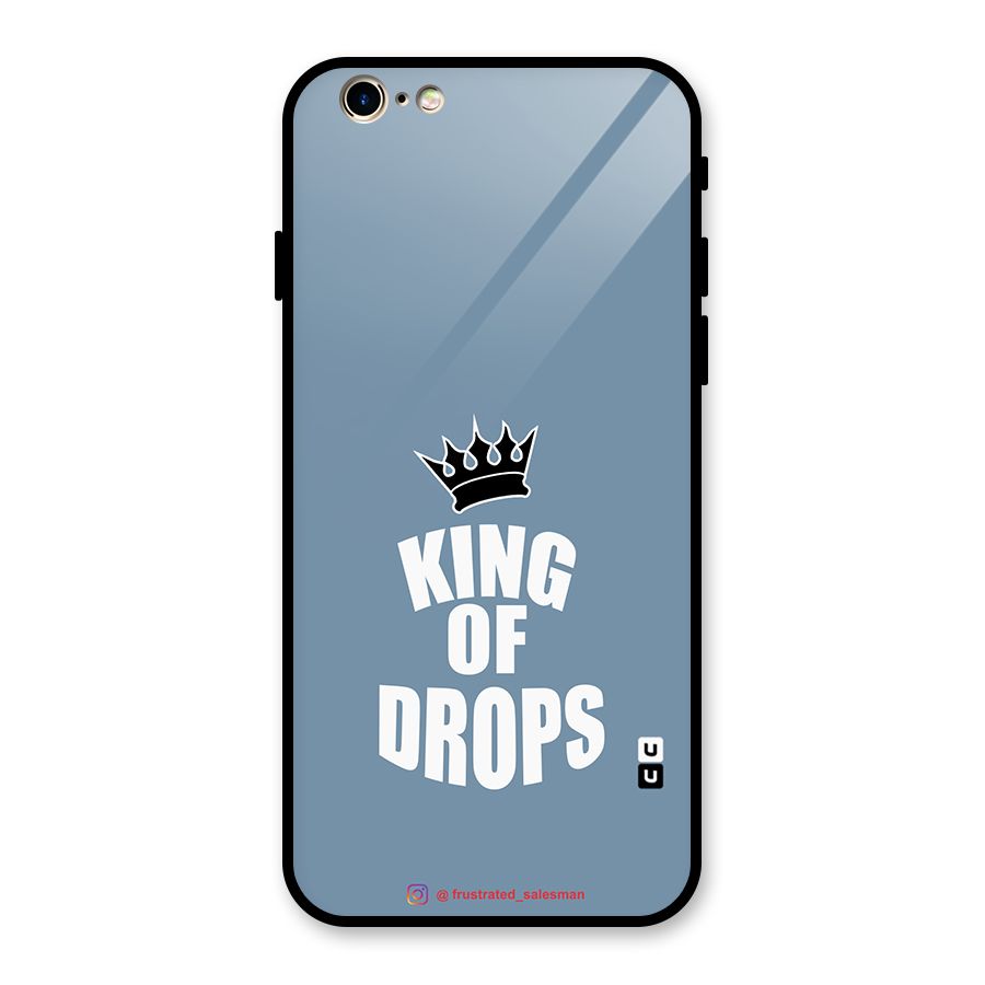 King of Drops Mustard SteelBlue Glass Back Case for iPhone 6 6S
