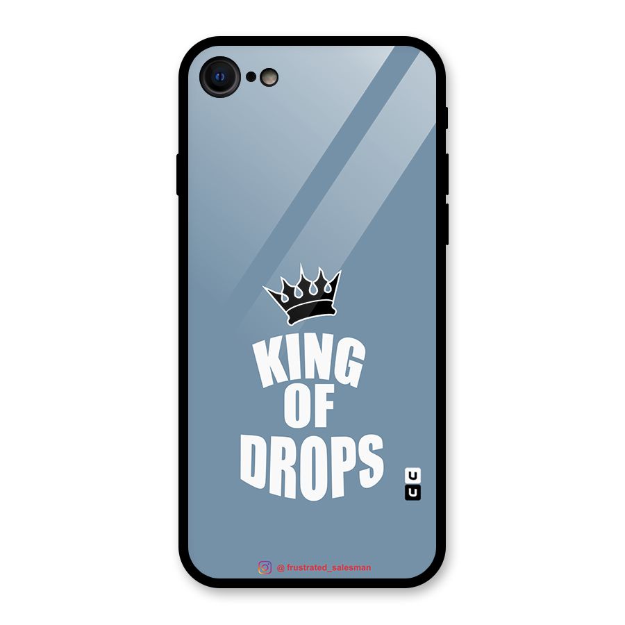 King of Drops Mustard SteelBlue Glass Back Case for iPhone 7