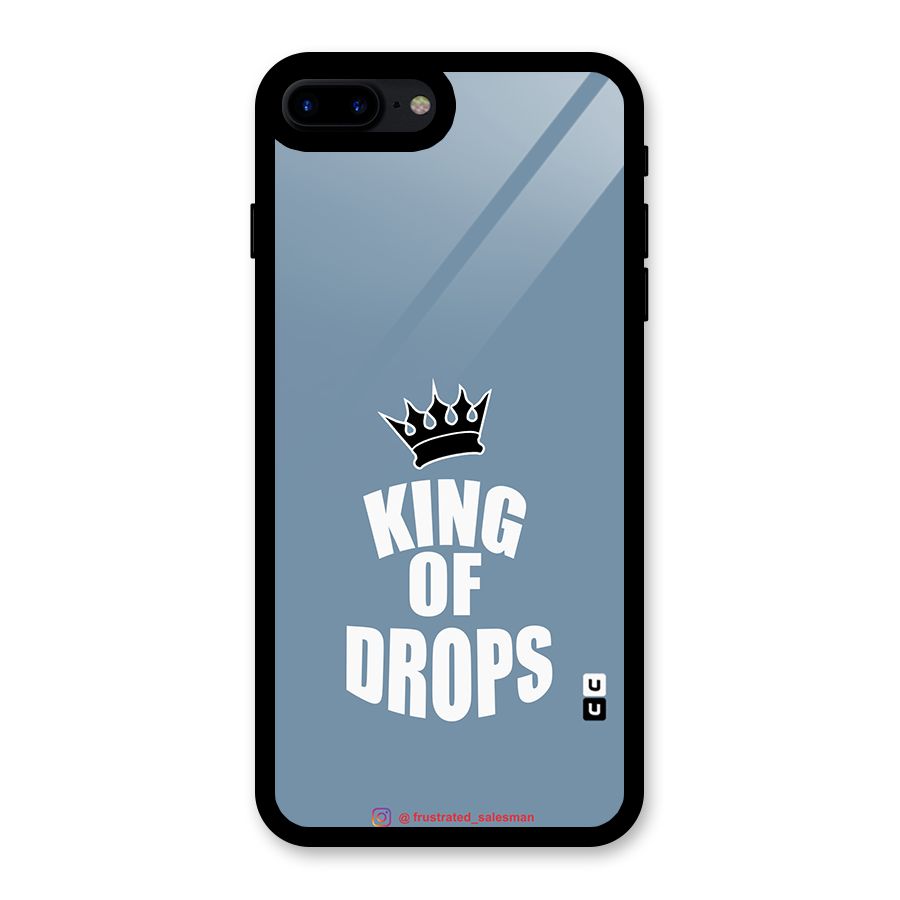 King of Drops Mustard SteelBlue Glass Back Case for iPhone 8 Plus