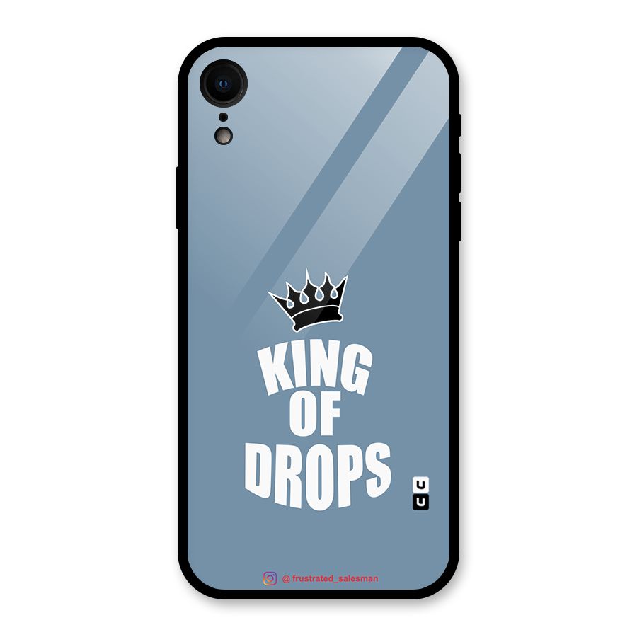 King of Drops Mustard SteelBlue Glass Back Case for iPhone XR