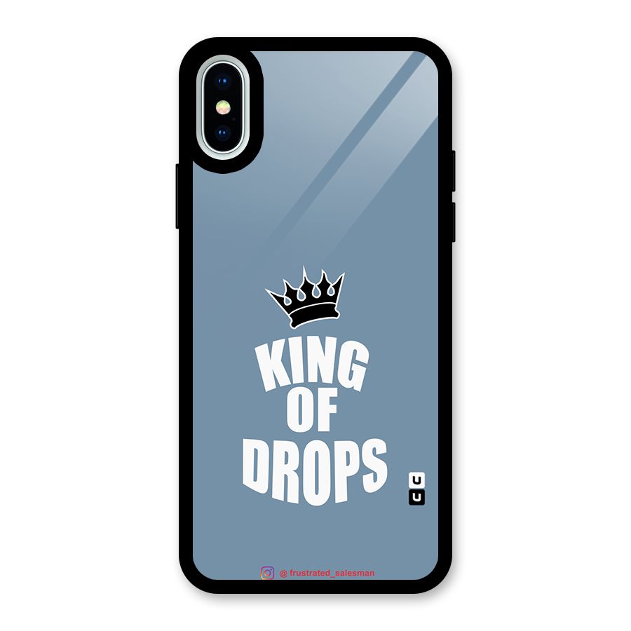 King of Drops Mustard SteelBlue Glass Back Case for iPhone XS