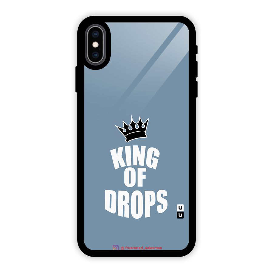King of Drops Mustard SteelBlue Glass Back Case for iPhone XS Max