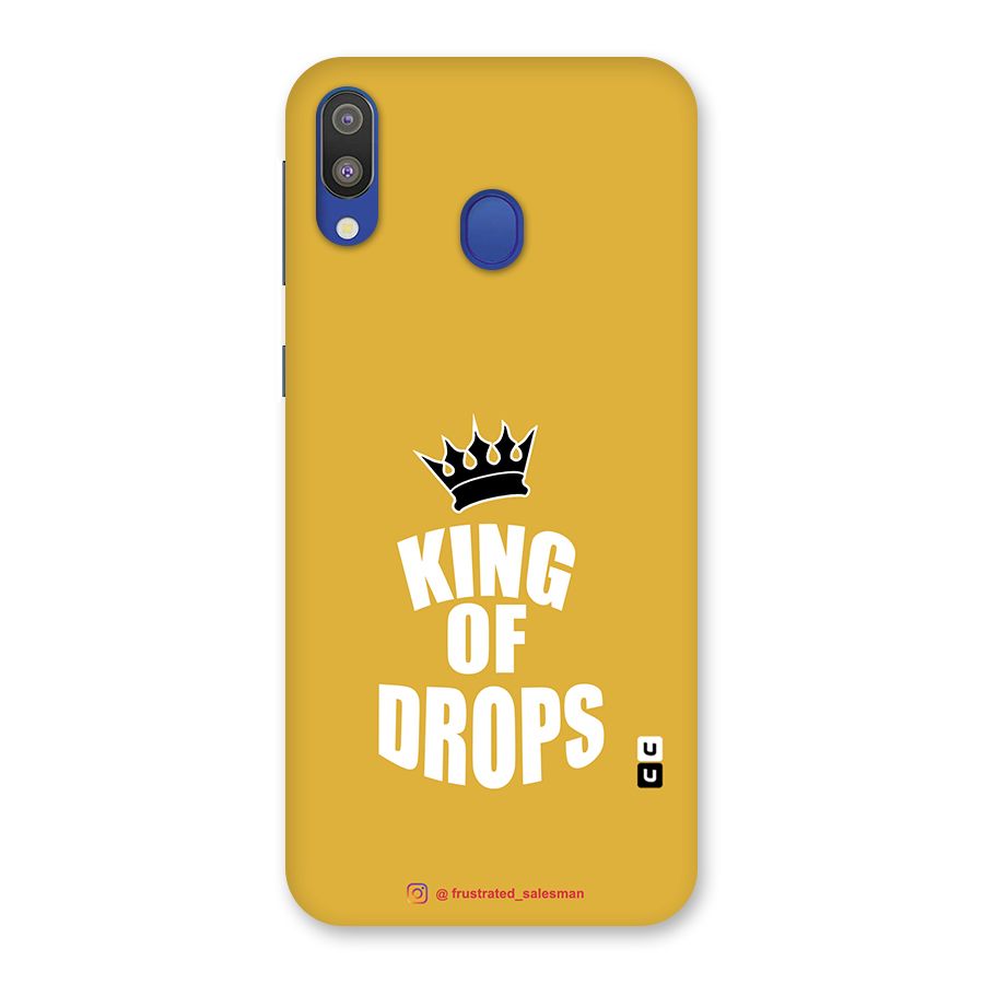 King of Drops Mustard Yellow Glass Back Case for Galaxy M20