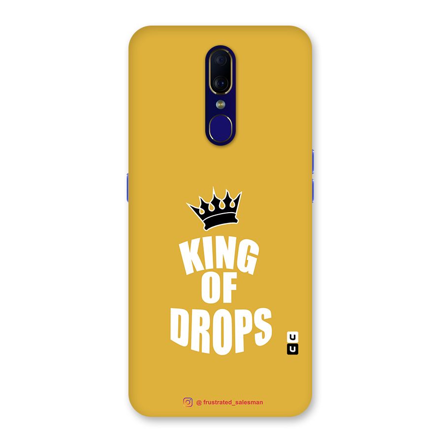 King of Drops Mustard Yellow Glass Back Case for Oppo F11