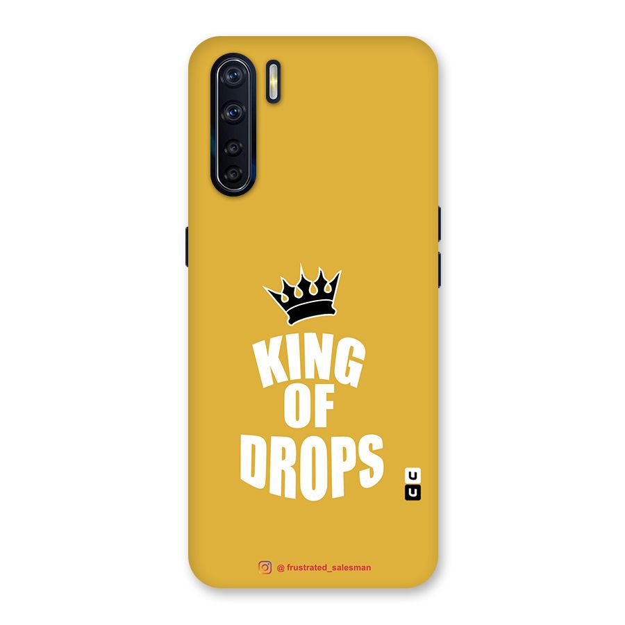King of Drops Mustard Yellow Glass Back Case for Oppo F15