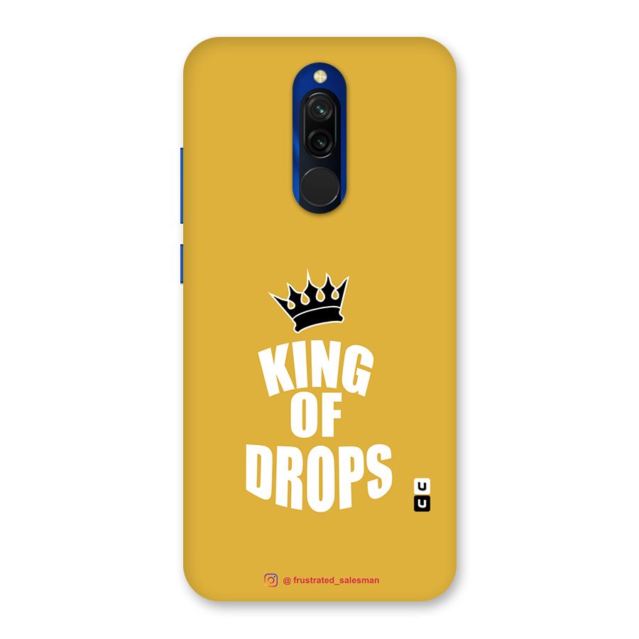 King of Drops Mustard Yellow Glass Back Case for Redmi 8
