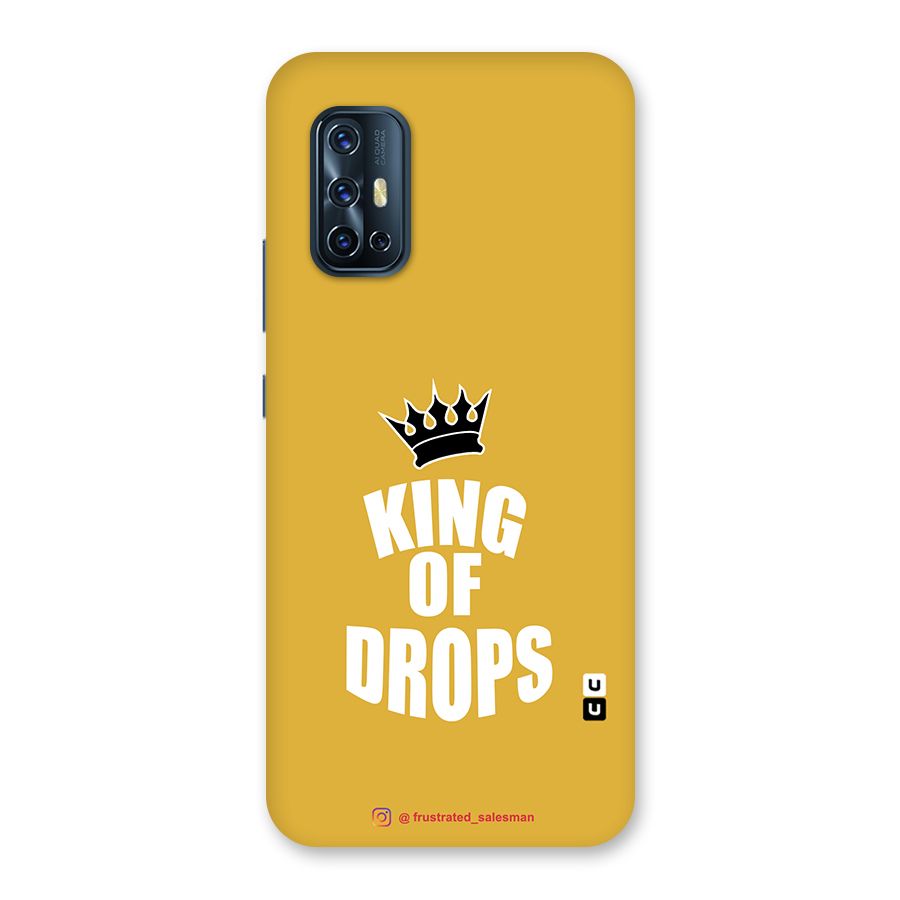 King of Drops Mustard Yellow Glass Back Case for Vivo V17
