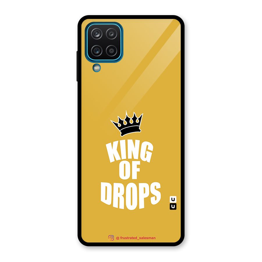 King of Drops Mustard Yellow Glass Back Case for Galaxy A12