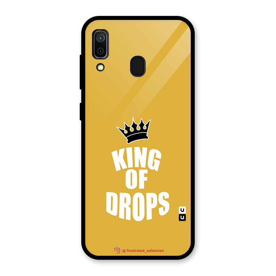 King of Drops Mustard Yellow Glass Back Case for Galaxy A30