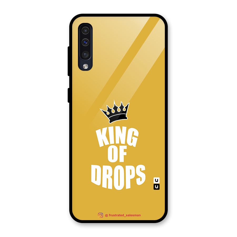 King of Drops Mustard Yellow Glass Back Case for Galaxy A50