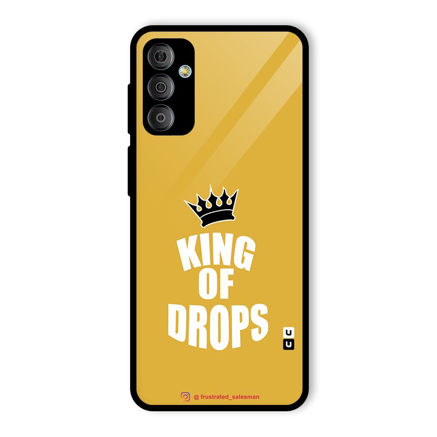 King of Drops Mustard Yellow Glass Back Case for Galaxy F23