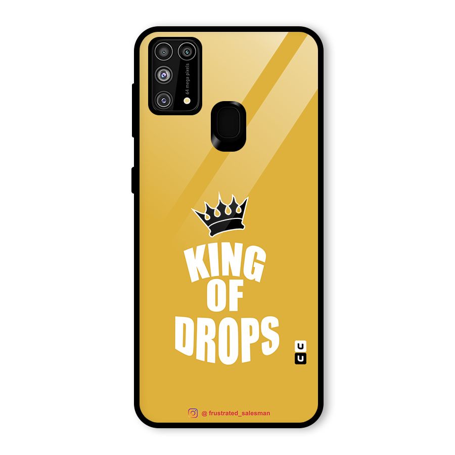King of Drops Mustard Yellow Glass Back Case for Galaxy F41