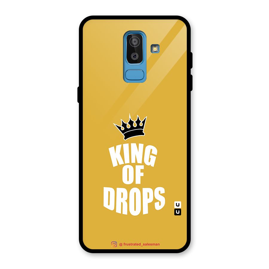 King of Drops Mustard Yellow Glass Back Case for Galaxy J8