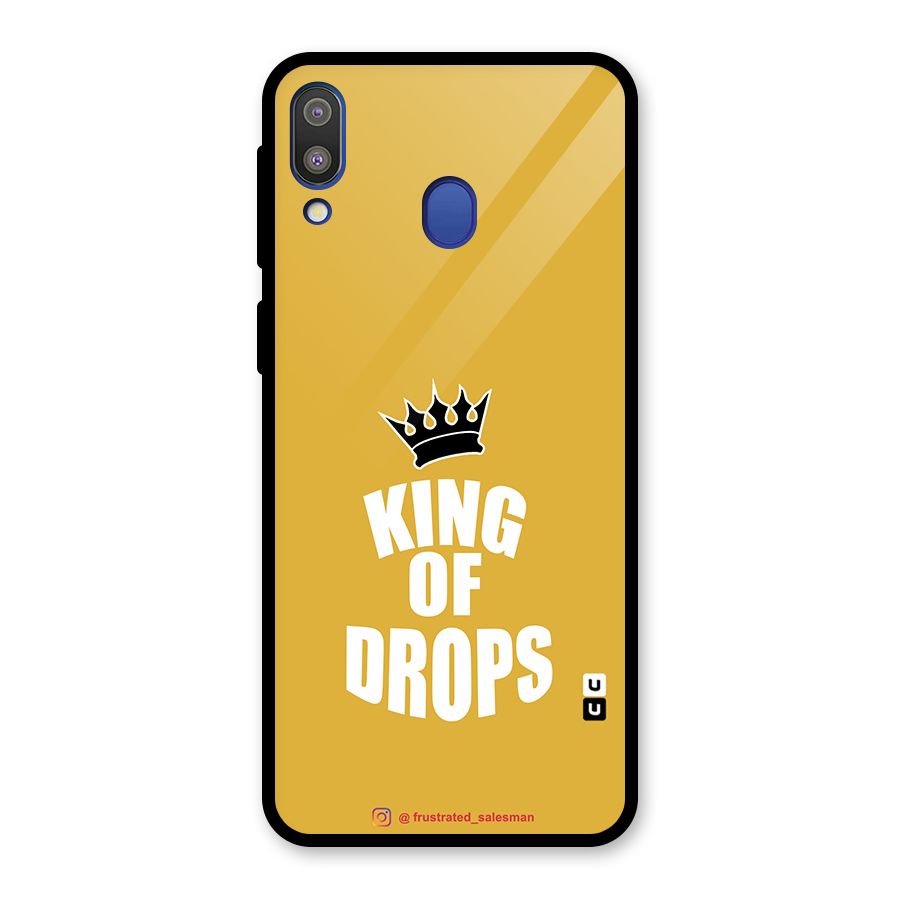 King of Drops Mustard Yellow Glass Back Case for Galaxy M20