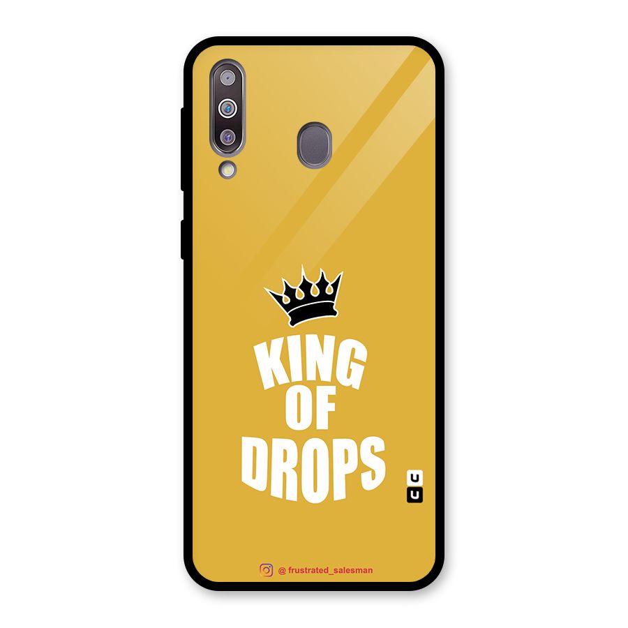 King of Drops Mustard Yellow Glass Back Case for Galaxy M30