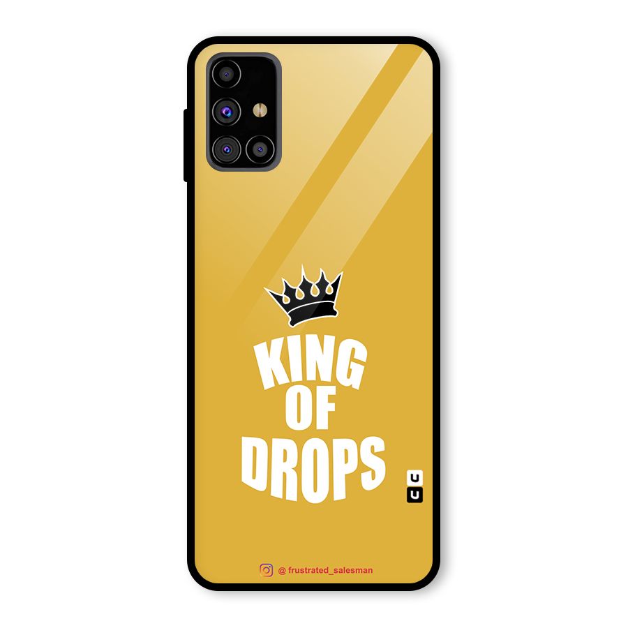 King of Drops Mustard Yellow Glass Back Case for Galaxy M31s