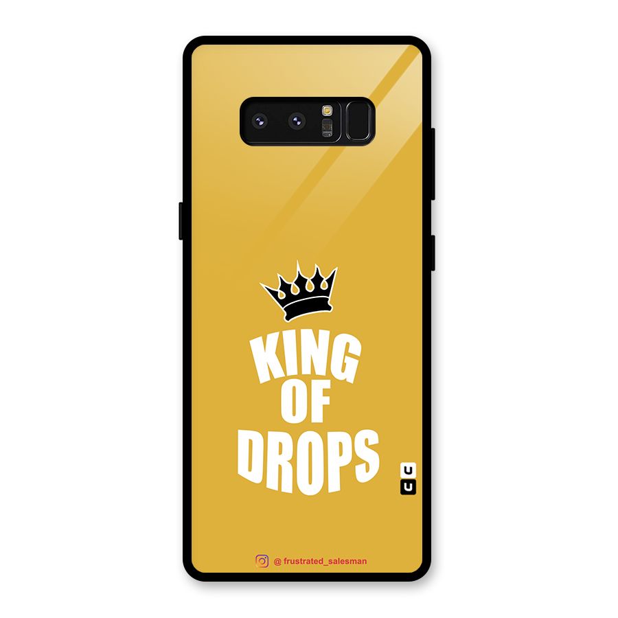 King of Drops Mustard Yellow Glass Back Case for Galaxy Note 8