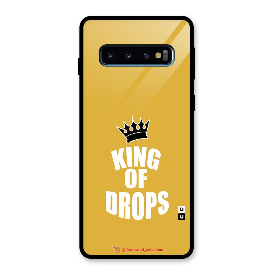 King of Drops Mustard Yellow Glass Back Case for Galaxy S10