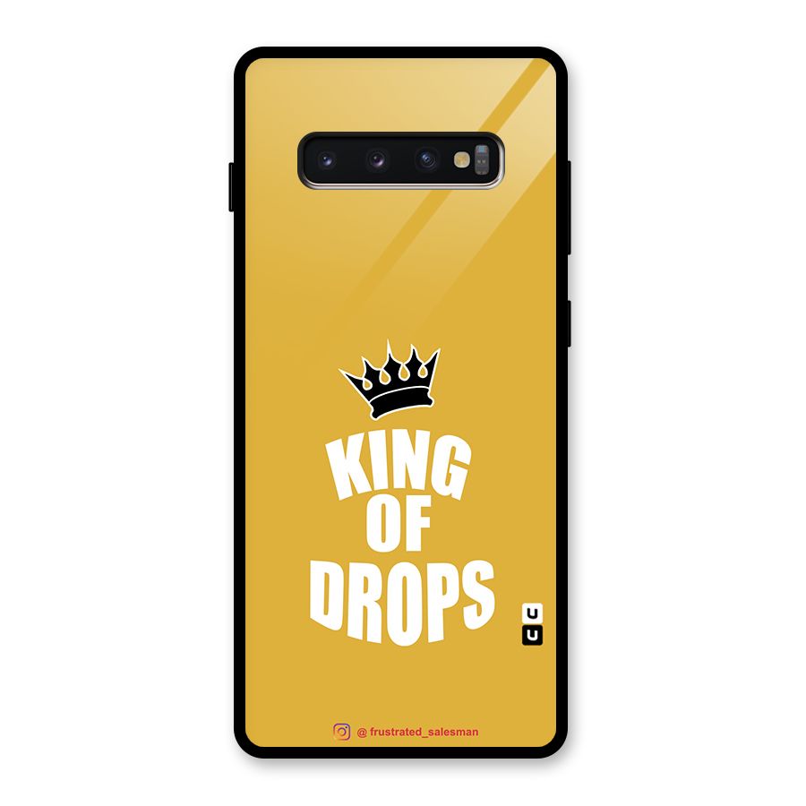 King of Drops Mustard Yellow Glass Back Case for Galaxy S10 Plus