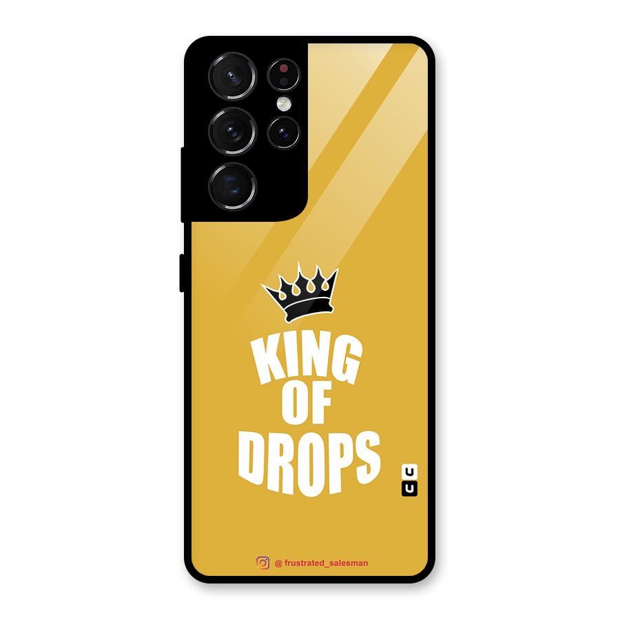 King of Drops Mustard Yellow Glass Back Case for Galaxy S21 Ultra 5G