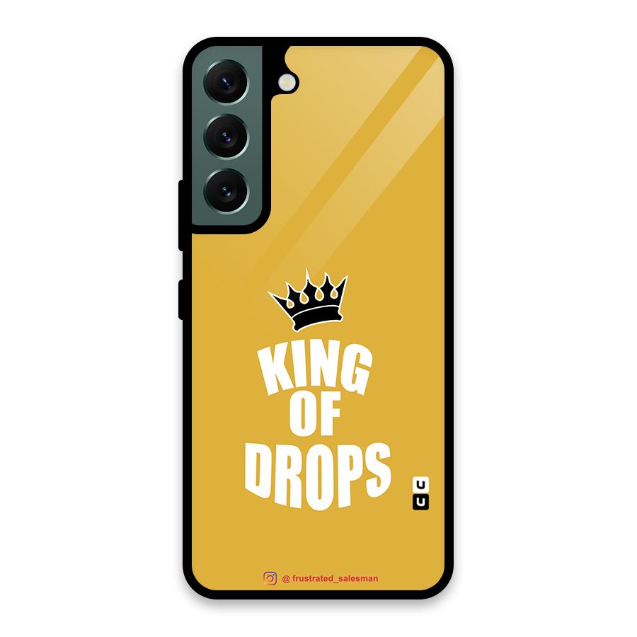 King of Drops Mustard Yellow Glass Back Case for Galaxy S22 5G