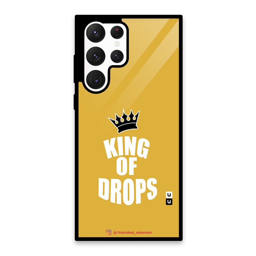 King of Drops Mustard Yellow Glass Back Case for Galaxy S22 Ultra 5G