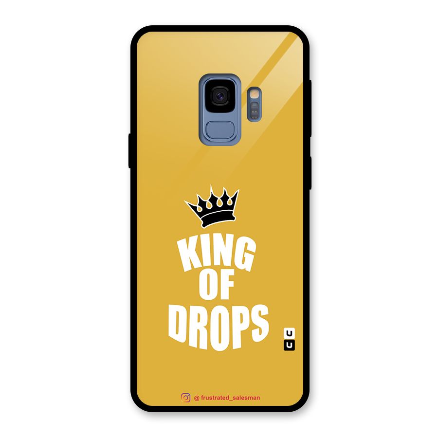 King of Drops Mustard Yellow Glass Back Case for Galaxy S9