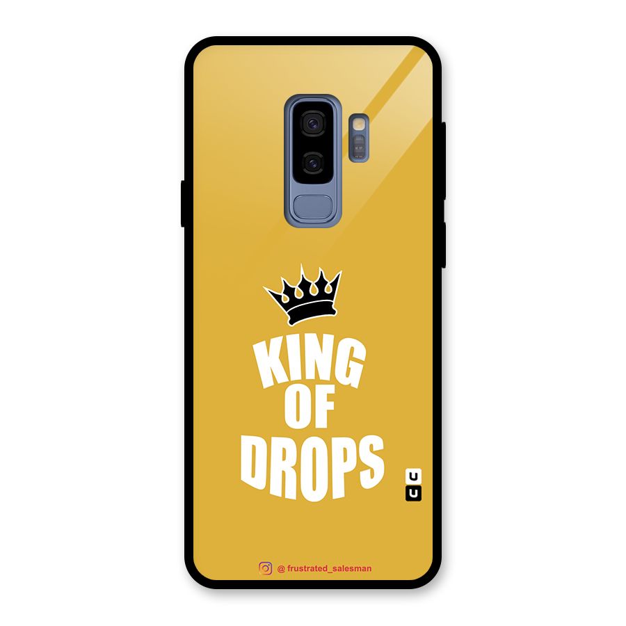 King of Drops Mustard Yellow Glass Back Case for Galaxy S9 Plus