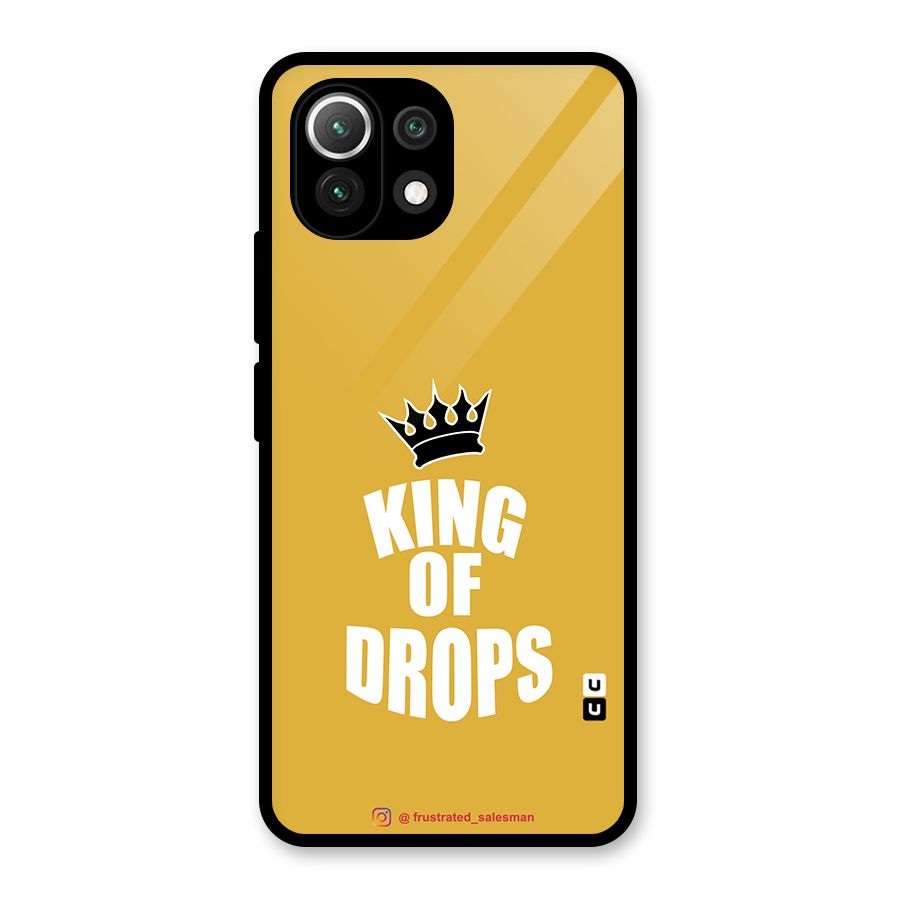 King of Drops Mustard Yellow Glass Back Case for Mi 11 Lite NE 5G