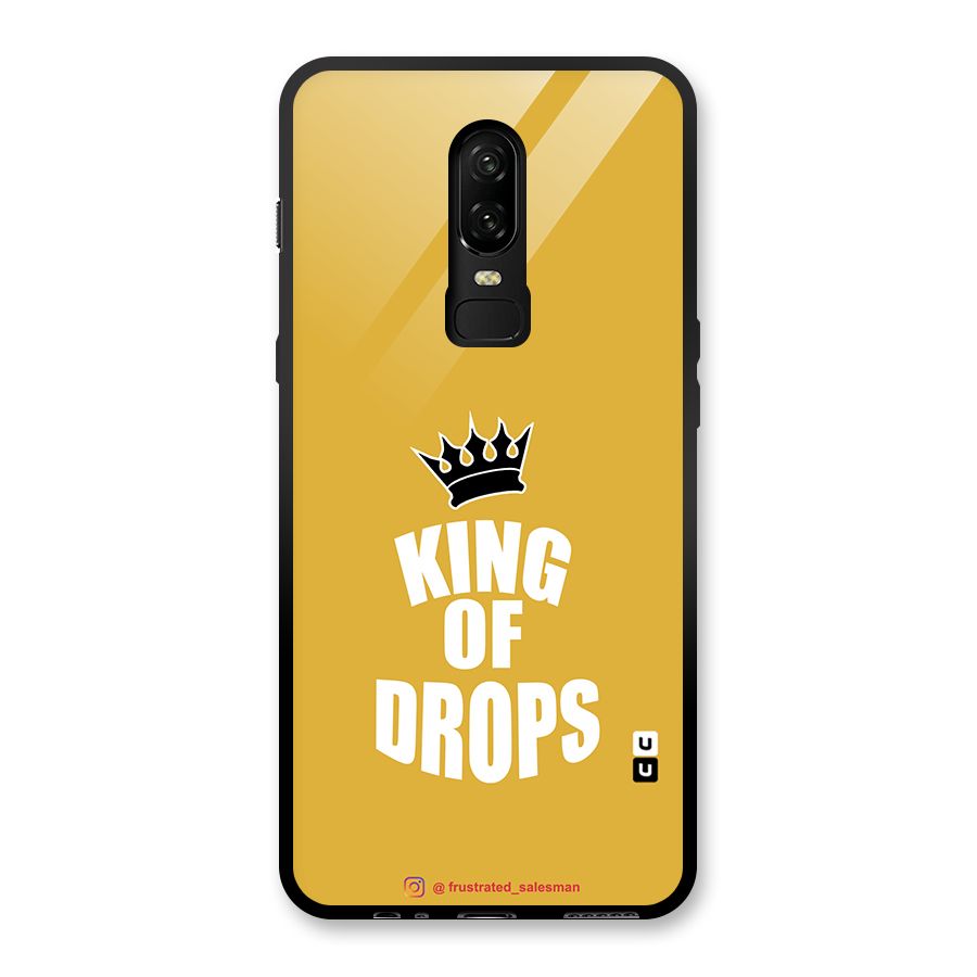 King of Drops Mustard Yellow Glass Back Case for OnePlus 6