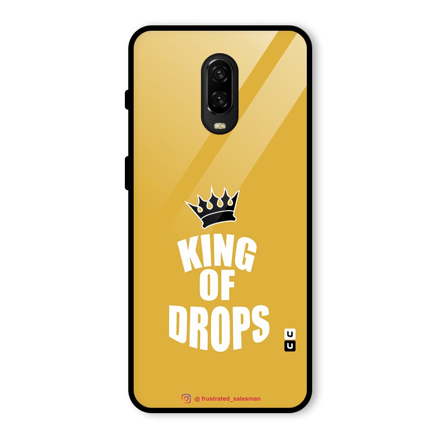 King of Drops Mustard Yellow Glass Back Case for OnePlus 6T