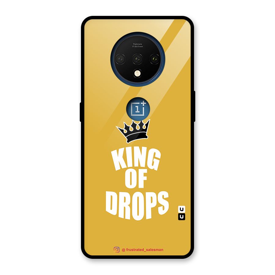 King of Drops Mustard Yellow Glass Back Case for OnePlus 7T
