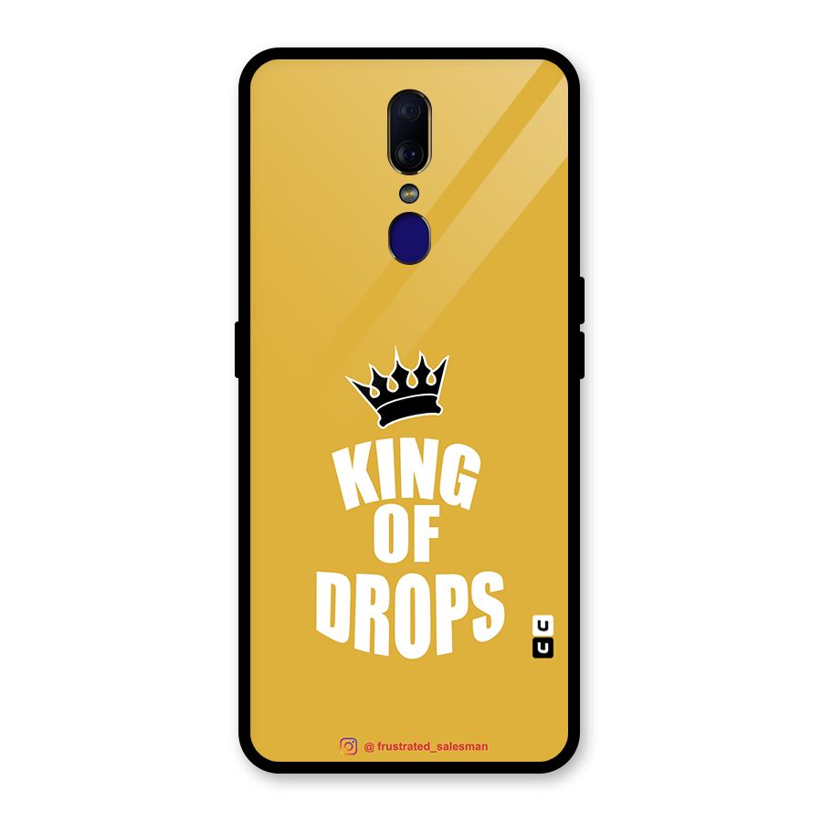 King of Drops Mustard Yellow Glass Back Case for Oppo F11